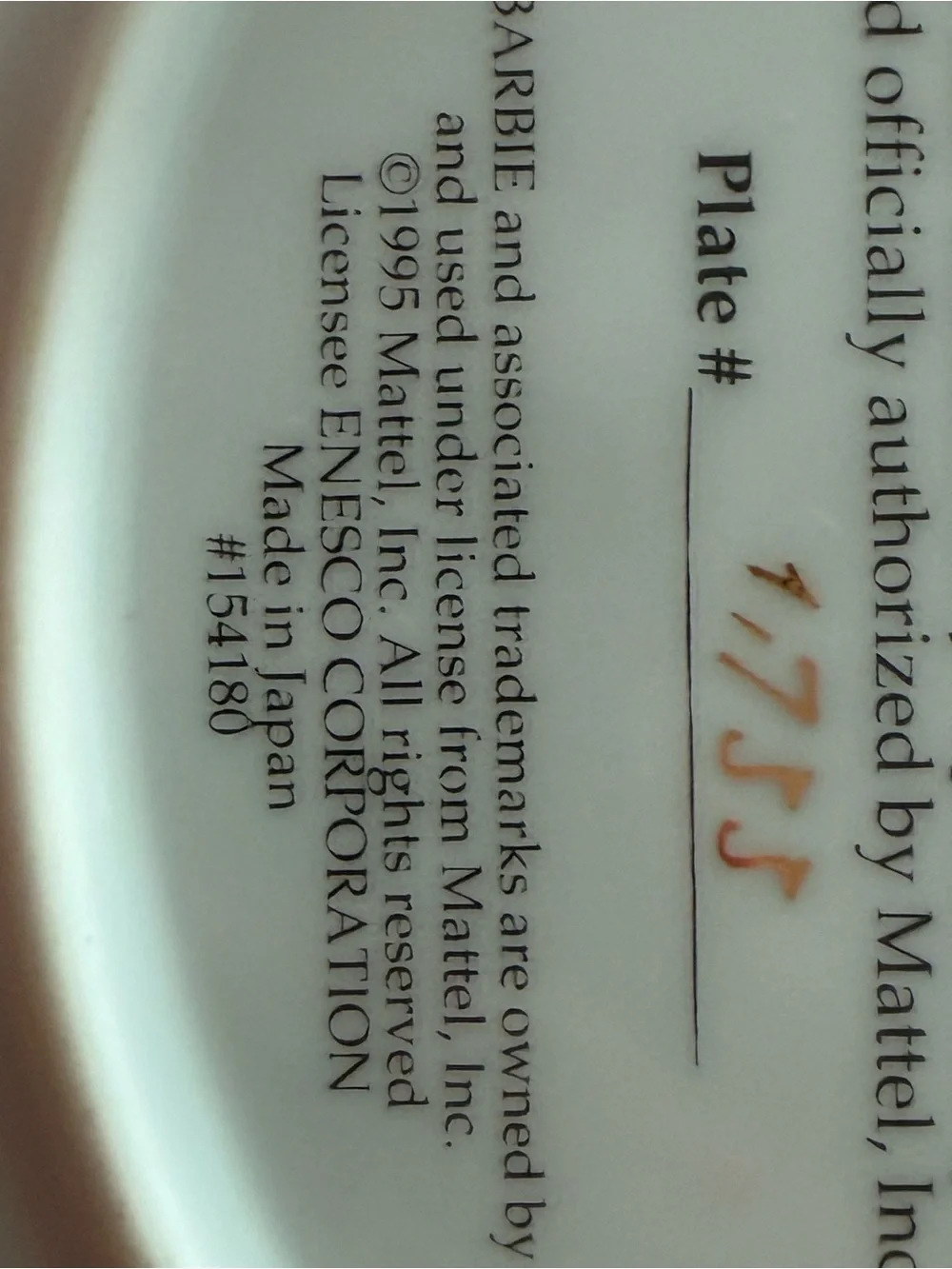 Barbie decorative plate